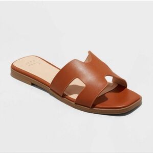 NWOT Women's Nina Slide Sandals - A New DayCognac